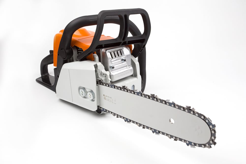 Chainsaws On A White Background