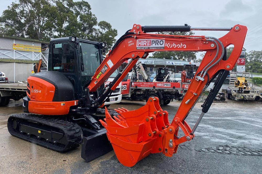 Parked Excavator On The Gold Coast