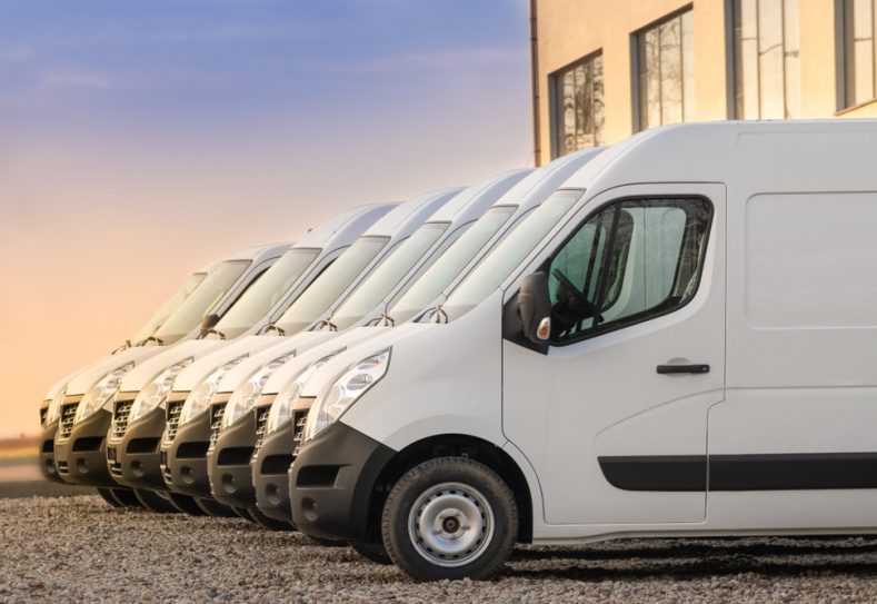 Commercial Delivery Vans Parked In Row — Hire Pro In Mudgeeraba, QLD
