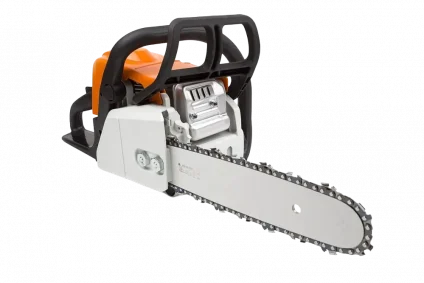 Chainsaws On A White Background — Hire Pro In Mudgeeraba, QLD Chainsaws On A White Background — Hire Pro In Mudgeeraba, QLD